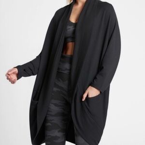 Athleta Black Open Front Cardigan